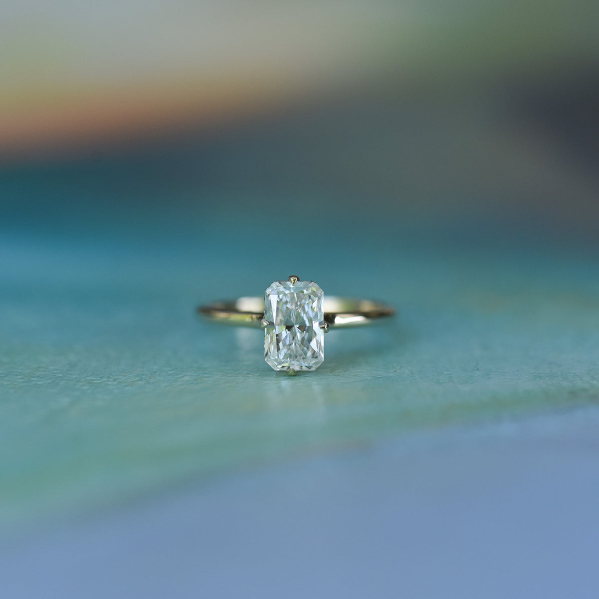ASTRA RADIANTE radiant diamond ring with hidden halo, view 2