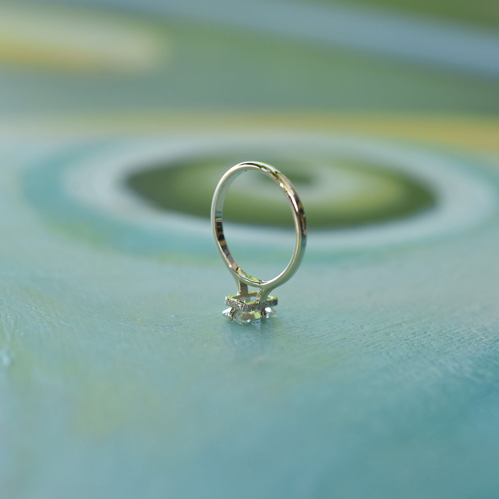 ASTRA RADIANTE radiant diamond ring with hidden halo, view 5