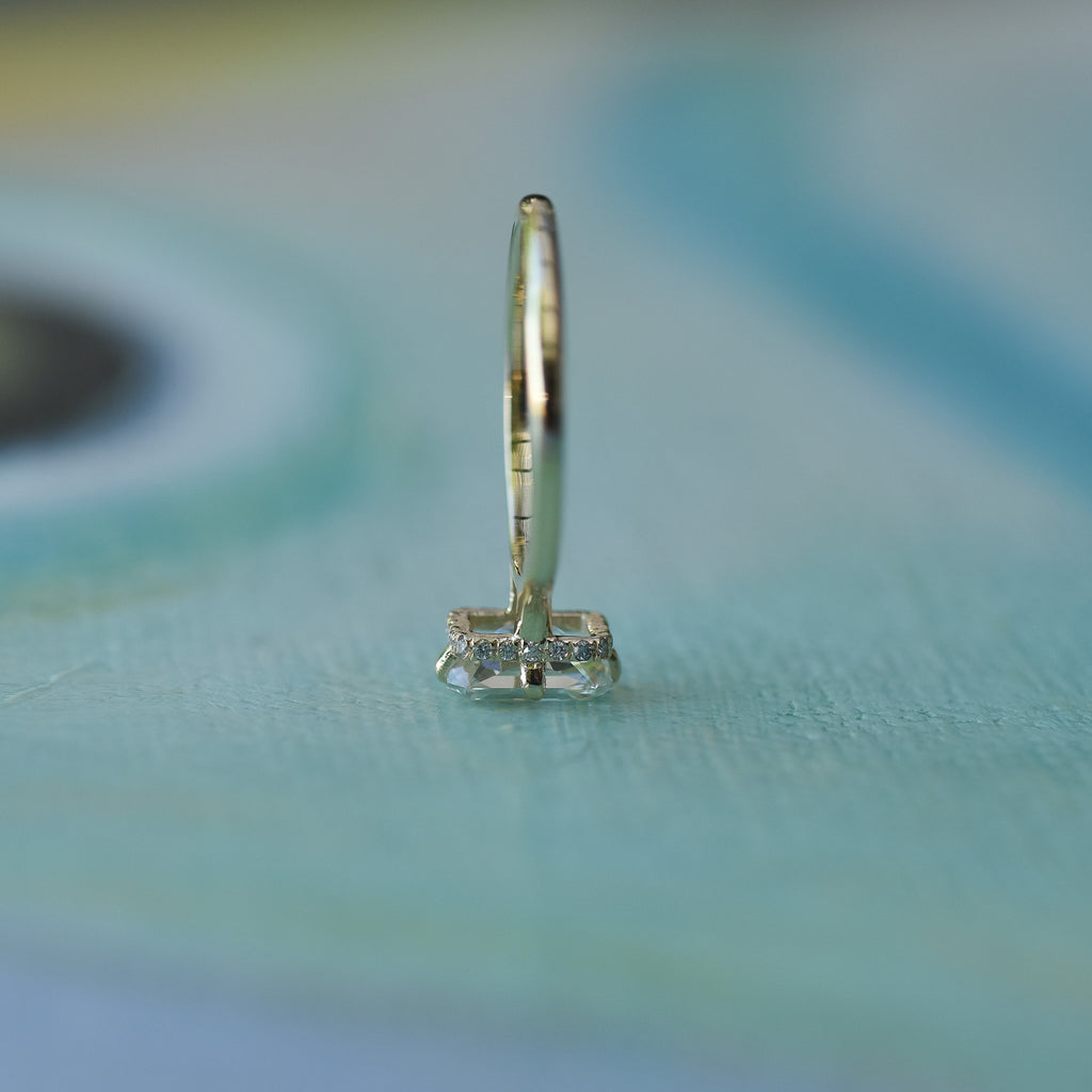 ASTRA RADIANTE radiant diamond ring with hidden halo, view 6