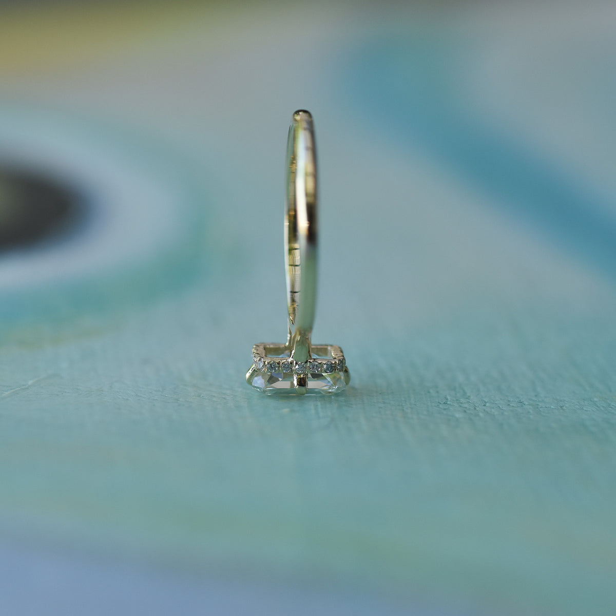 ASTRA RADIANTE radiant diamond ring with hidden halo, view 6