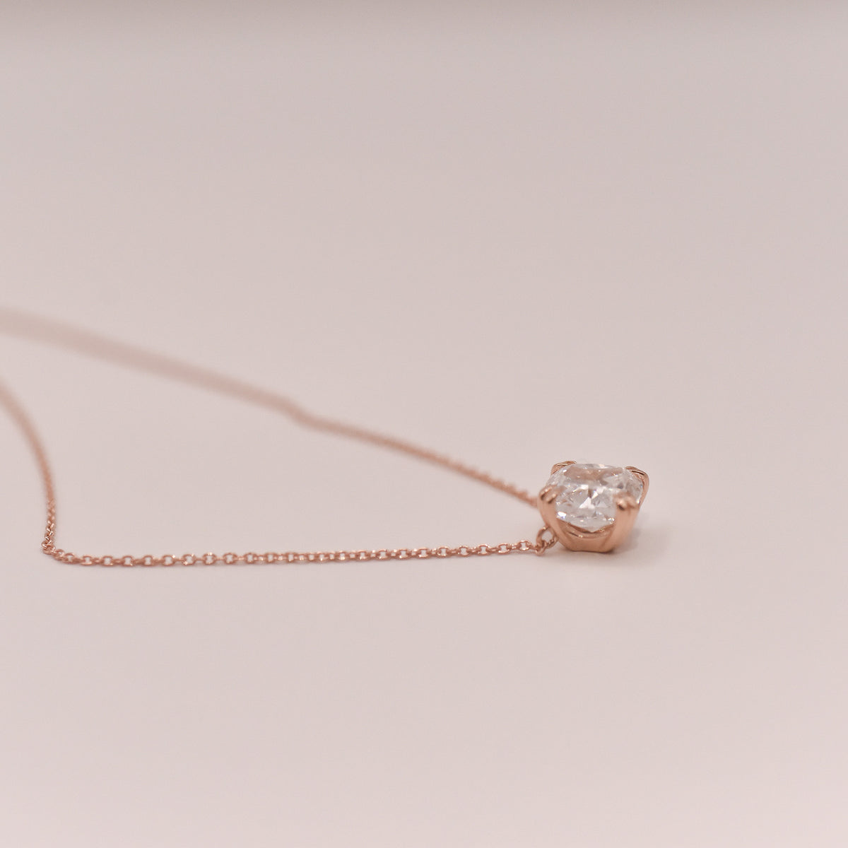 ÉCLAT CÉLESTE square cushion diamond solitaire necklace, image 1