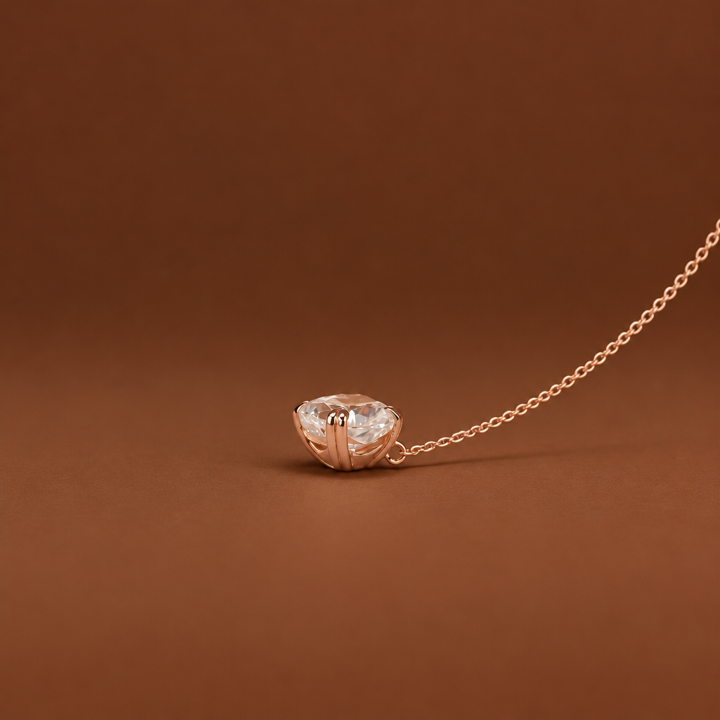 ÉCLAT CÉLESTE square cushion diamond solitaire necklace, image 3